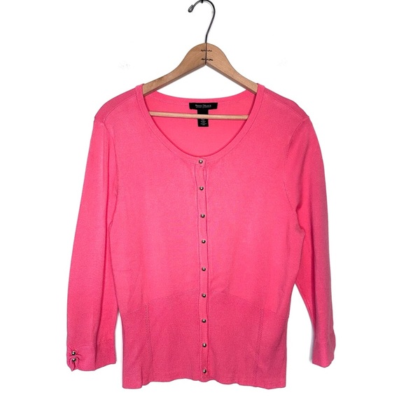 WHBM | Pink Button Down Cardigan Sweater Size Large - Picture 1 of 6